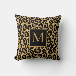 Name des hübschen Leopard Monogramms Kissen