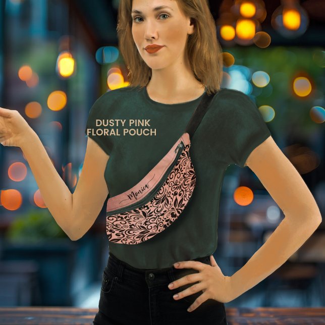 Name des hübschen rosa Blumenmusters Bauchtasche (Pretty Dusty Pink Floral Pattern Name Fanny Pack)
