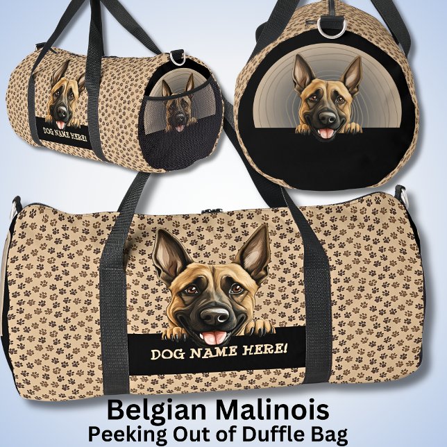 Name des Hundes, belgischer Name Malinois hinzufüg Duffle Bag (Von Creator hochgeladen)