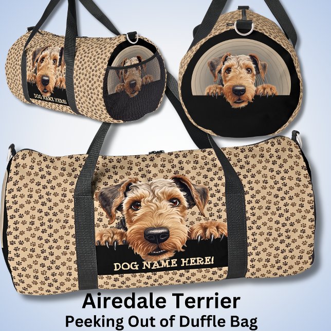 Name des Hundes hinzufügen, Airedale Terrier Duffle Bag (Von Creator hochgeladen)