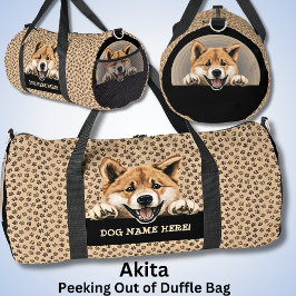 Name des Hundes hinzufügen, Akita Duffle Bag