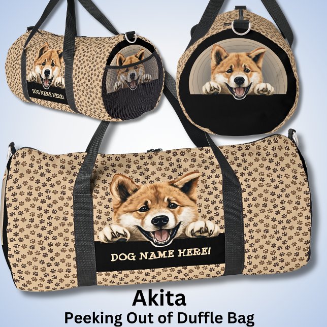 Name des Hundes hinzufügen, Akita Duffle Bag (Von Creator hochgeladen)