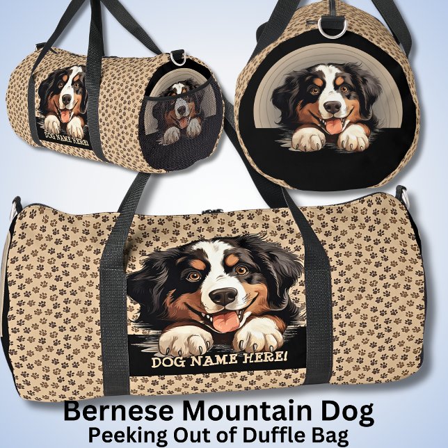 Name des Hundes hinzufügen, Bernese Mountain Dog Duffle Bag (Von Creator hochgeladen)