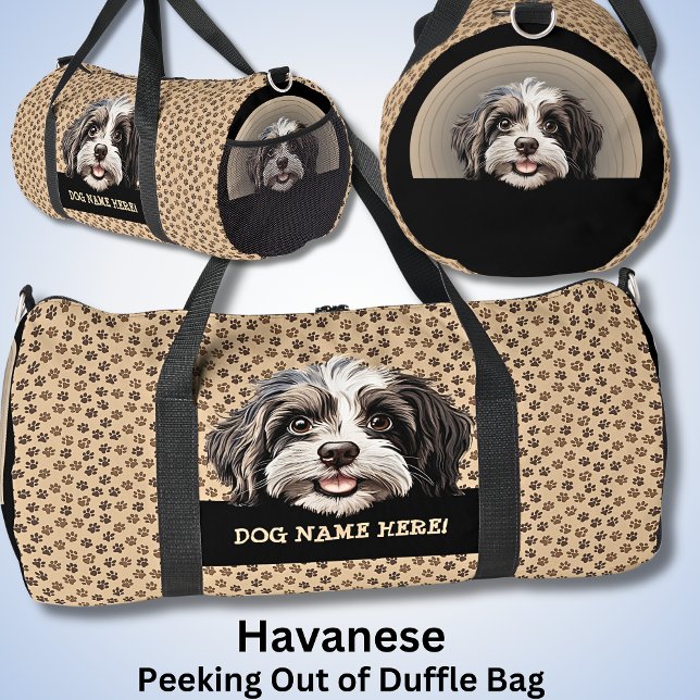 Name des Hundes hinzufügen, Havanese Duffle Bag (Von Creator hochgeladen)