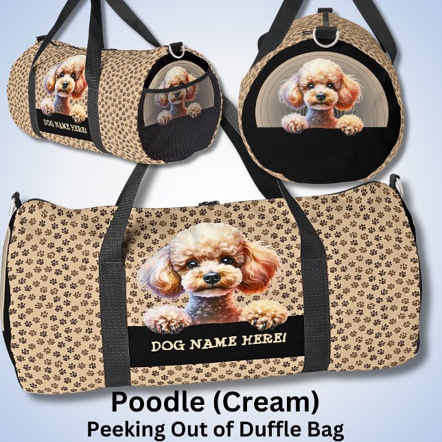 Name des Hundes hinzufügen, Poodle - Cream - Duffle Bag (Von Creator hochgeladen)