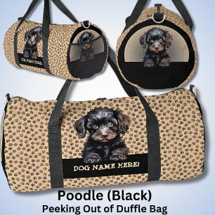 Name des Hundes hinzufügen, Poodle - Schwarz Duffle Bag