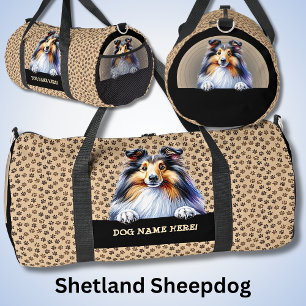 Name des Hundes hinzufügen, Shetland Sheepdog Duffle Bag