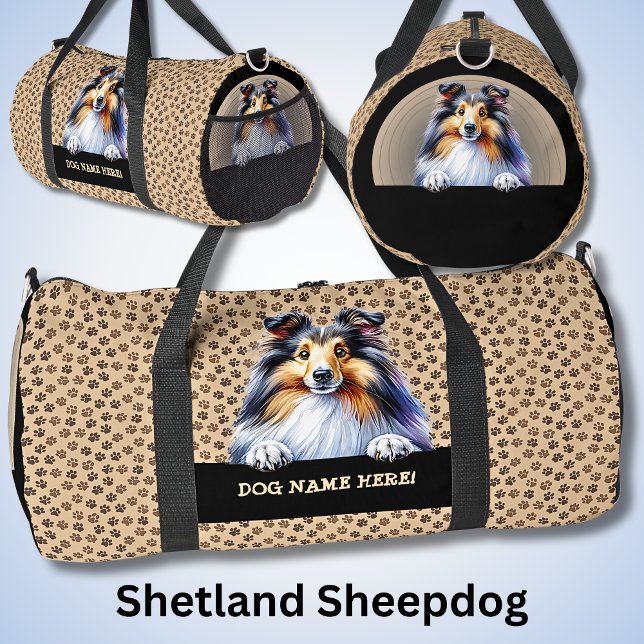 Name des Hundes hinzufügen, Shetland Sheepdog Duffle Bag (Von Creator hochgeladen)