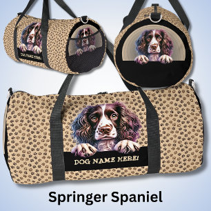 Name des Hundes hinzufügen, Springer Spaniel Duffle Bag