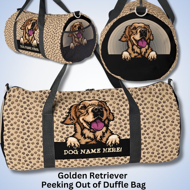 Name des Hundes, Ihr Name, Goldener Retriever + Pa Duffle Bag (Von Creator hochgeladen)