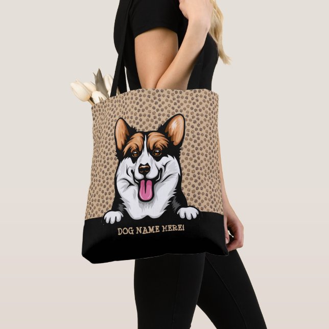 Name des Hundes oder Ihr Name, Pembroke Welsh Corg Tasche (Von Nahem)