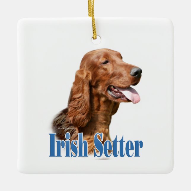 Name des irischen Setters Keramikornament (Vorderseite)