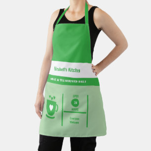 Name des Kaffeeliebhabers Küche grün Schürze