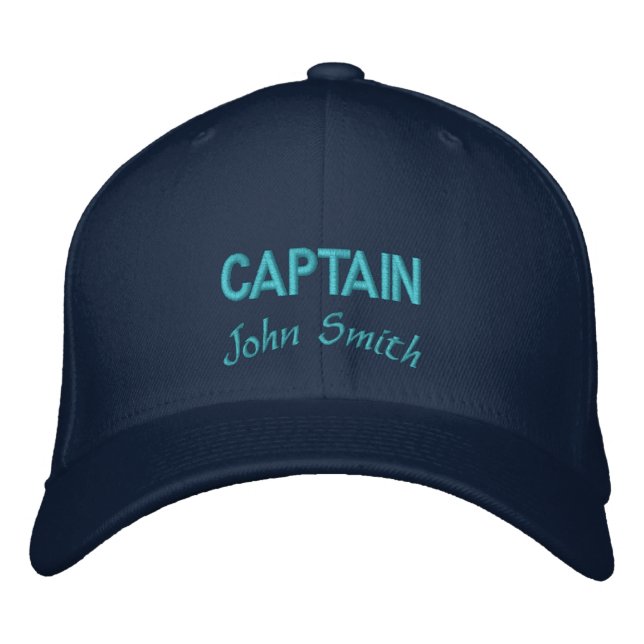 Name des Kapitäns personalisiert Bestickte Baseballkappe (Vorderseite)