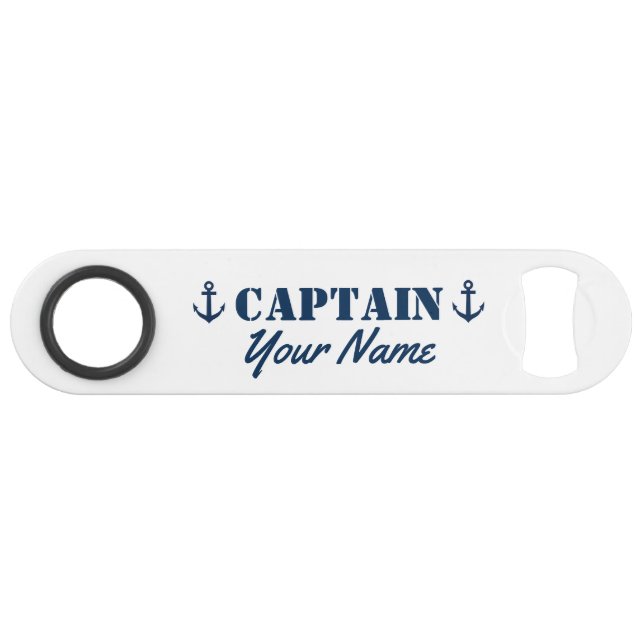 Name des Kapitäns Pro Speed Flaschenöffner (Vorderseite (Horizontal))