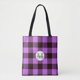 Name des Karierten Tartan Monogrammes Tasche