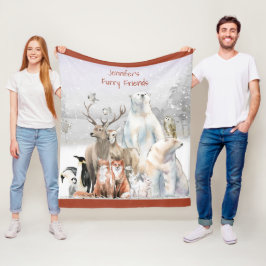 Name des Kindes, Tiere, Winter Fleecedecke