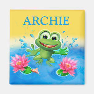 Name des Kindes überspringender Frosch Kühlschra Magnet