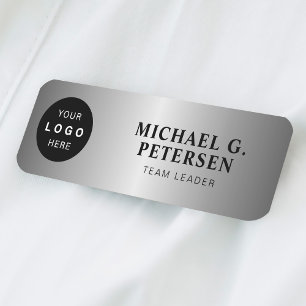 Name des Kunden des Logos Name des Mitarbeiters si Namensschild