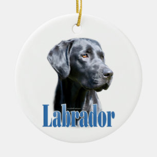 Name des Labradors (schwarz) Keramik Ornament