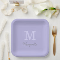 Name des Lavendels und Teller des ersten Monogramm