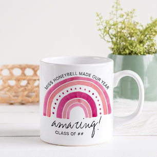 Name des Lehrers Phantastisch   Doodle Rainbow Kaffeetasse