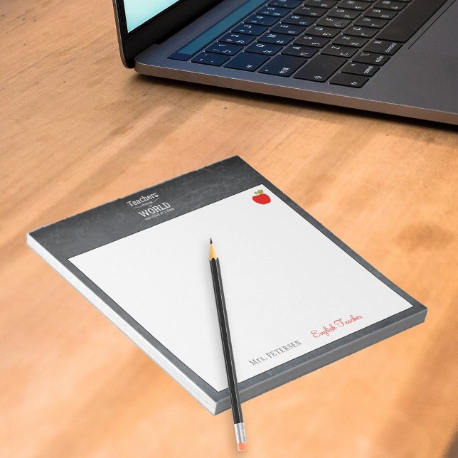 Name des Lehrers Zitat Bewertung des roten Apfels Notizblock (Von Creator hochgeladen)