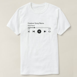 Name des Liedes und Künstlermusikplayer T-Shirt