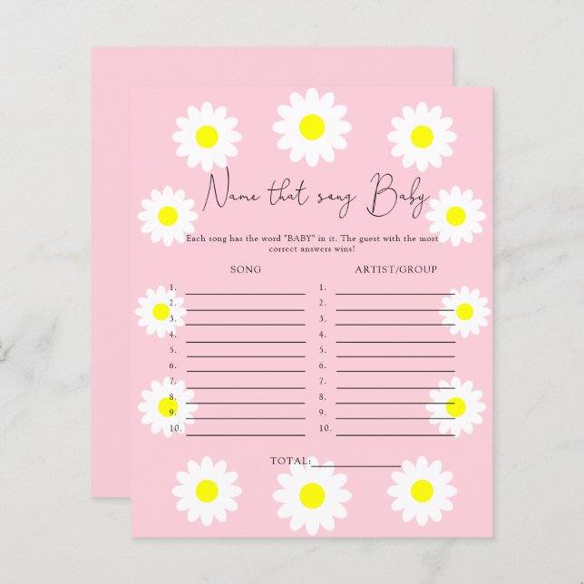 Name des Liedes \ Wildblumen Babydusche (Vorne/Hinten)