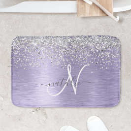 Name des lila gebürsteten Metalls Silber Glitzer M Badematte