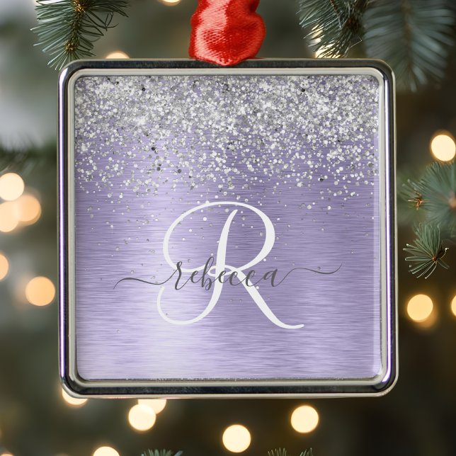  Name des lila gebürsteten Metalls Silber Glitzer  Ornament Aus Metall (Von Creator hochgeladen)