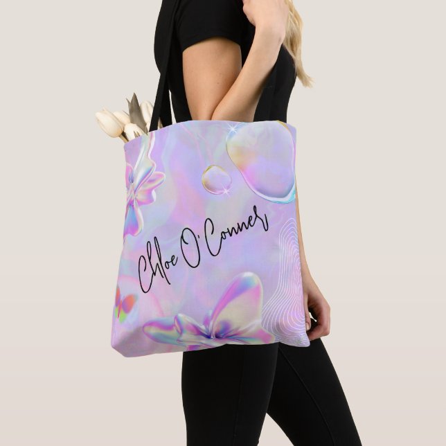 Name des Lila Glitzer Holografisches Rosa Tasche (Von Nahem)