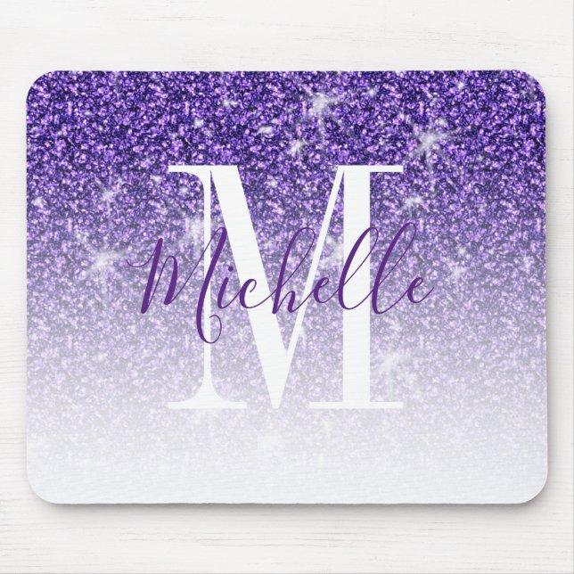 Name des Lila Glitzer Mousepad (Vorne)