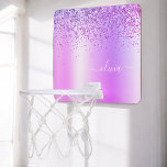 Name des lila Glitzer Sparkle Glam Metal Monogram Mini Basketball Netz<br><div class="desc">Lila Imitate belichten metallischen Sparkle Glitzer gebürstete Metal Monogramm Name Mini Basketball Hoop. Das macht den perfekten 16 Geburtstag,  Hochzeit,  Brautparty,  Jubiläum,  Babydusche oder Junggeselinnen-Abschied Geschenk für jemanden,  der Lieben glamourösen Luxus und schicke Stile.</div>