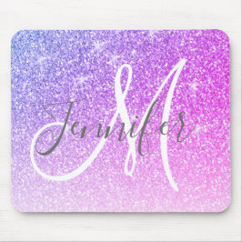 Name des Lila Glitzern des Girl-Pink-Glitzer Mousepad