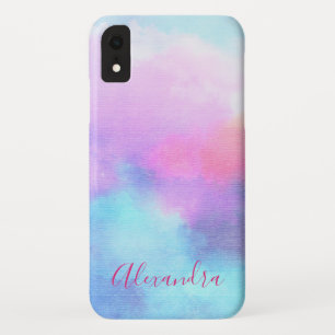 Name des Lila rosa blauen Monogramms Case-Mate iPhone Hülle