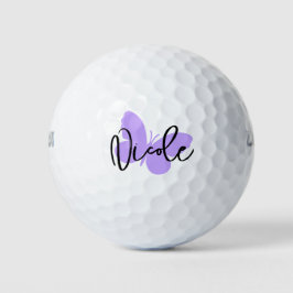 Name des lila Schmetterlings in Golf und schwarz Golfball