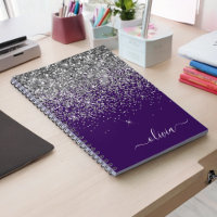 Name des lila Silver Glitzer Girl Monogram