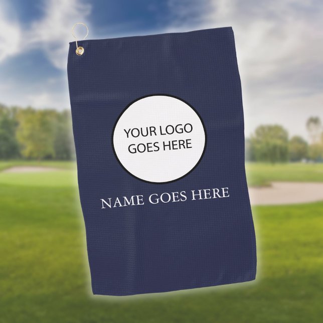 Name des Logos Navy Blue für die benutzerdefiniert Golfhandtuch (Custom Company School Logo Name Navy Blue Golf Towe)