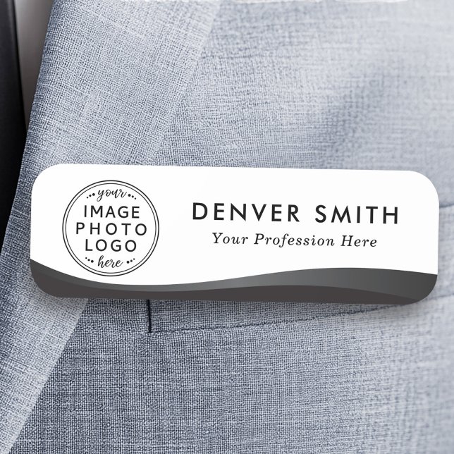 Name des Logos Schwarz-weißer dunkler Farbverlauf Namensschild (Logo name title black white dark gradient name tag)