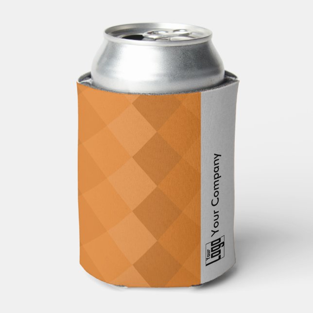Name des Logounternehmens Tile Muster Orange & Gra Dosenkühler (Kanne Vorderseite)