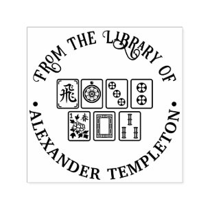 Name des Mahjong-Kachelbuches #1 Bibliotheksbuch Permastempel
