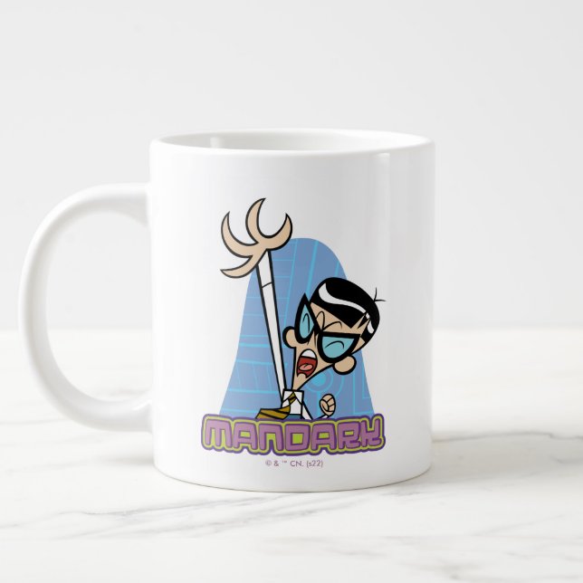 Name des Mandarks Graphic Jumbo-Tasse (Links)