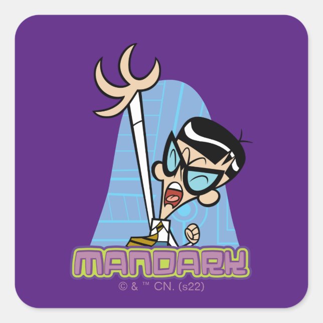Name des Mandarks Graphic Quadratischer Aufkleber (Vorderseite)
