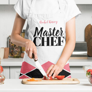 Name des Master-Koch personalisiertes schwarzes Sc Schürze