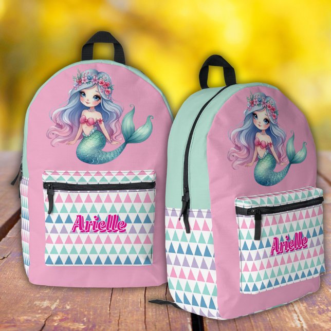 Name des Mermaid-Dreiecks Bedruckter Rucksack (Von Creator hochgeladen)