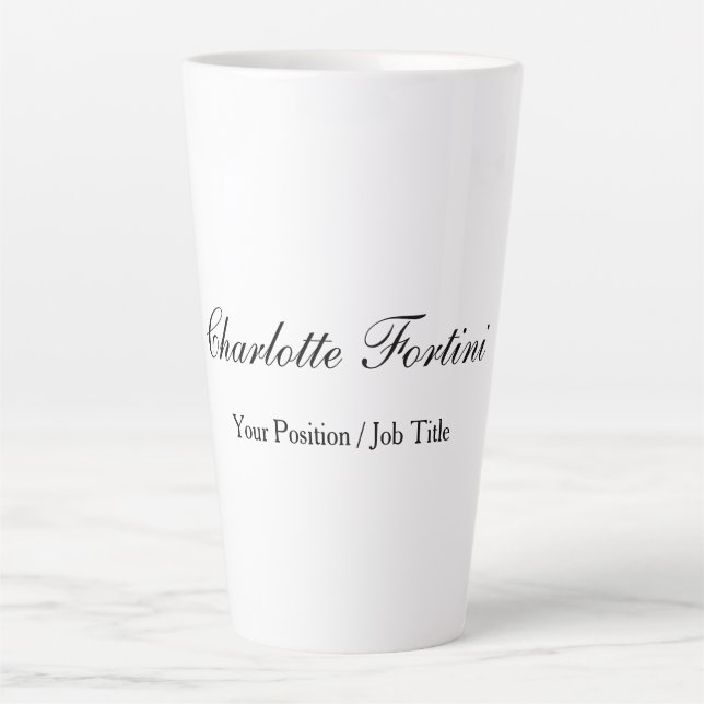 Name des Minimalistischen klassischen Handschrifte Milchtasse (Vorderseite)