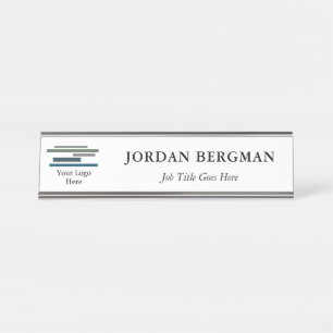 Name des Minimalistischen Logos Schreibtischnamensplakette