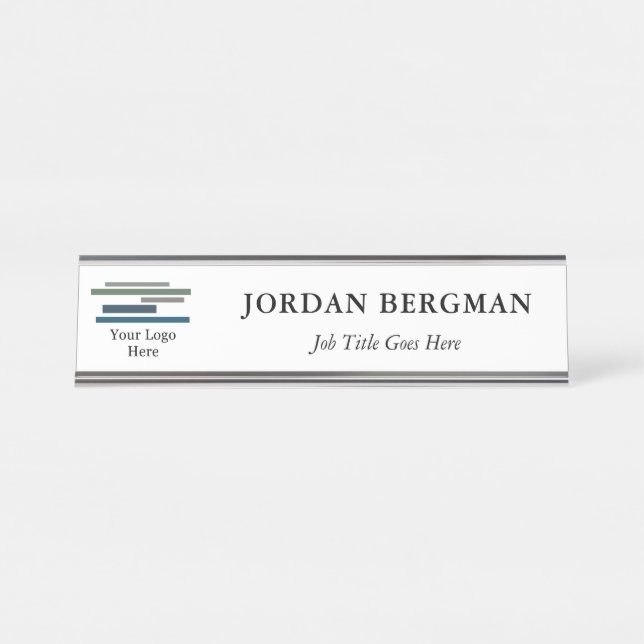 Name des Minimalistischen Logos Schreibtischnamensplakette (Vorderseite )