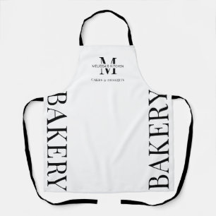 Name des Minimalistischen Schwarz/Weiß-Catering-Ba Schürze